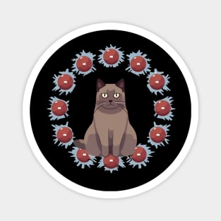 Burmese Cat Xmas Ornament, Love Cats Magnet